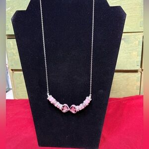 Artisan Valentines Day Silver Toned Necklace 19 inches